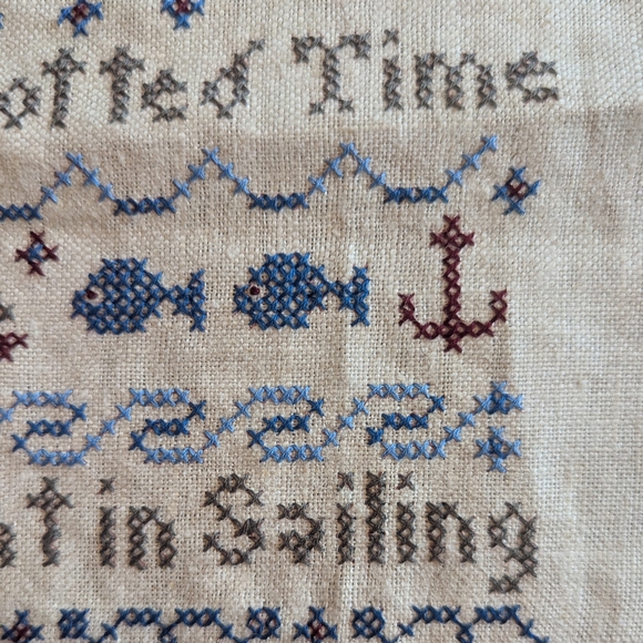 Finished Cross Stitch Project Sampler. Unframed - Picture 4 of 5